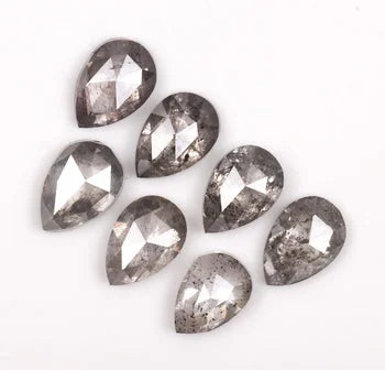 Pear Shape Salt & Pepper Natural Diamond
