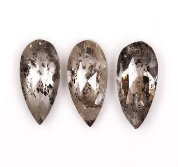 100% natural diamond pear shaped salt and paper diamond