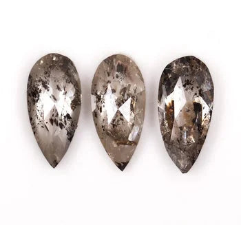 0.59 Ct , Salt and Pepper Pear shape Minimal Diamonds, Engagement Ring Jewelry Diamonds, Best Price Diamonds