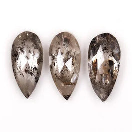 100% natural diamond pear shaped salt and paper diamond
