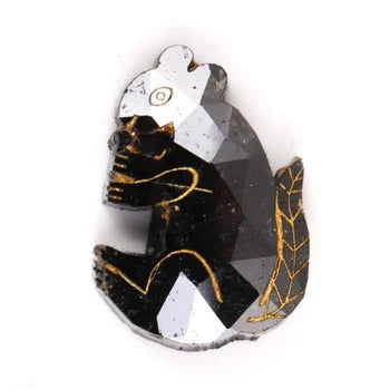 Fancy Black Antique Squirrel Shape Natural Diamond