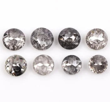0.51 Ct, 2.2 To 2.3 MM, Salt and Pepper Round Rose Cut Minimal Diamond, Engagement Ring Jewelry Diamond, Best Price Diamond
