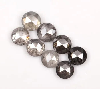 Round Rose Cut Salt & Pepper Loose Diamond