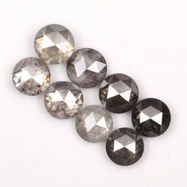 Round Rose Cut Salt & Pepper Loose Diamond
