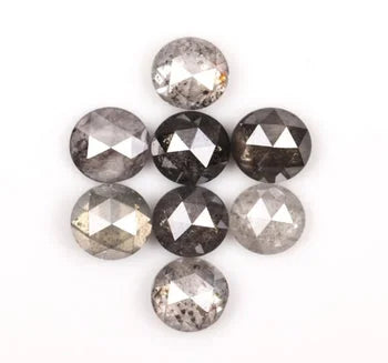 Round Rose Cut Salt & Pepper Loose Diamond