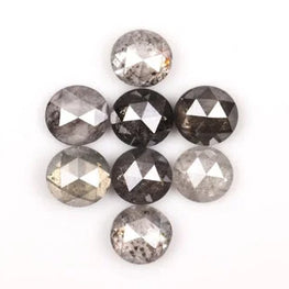 Round Rose Cut Salt & Pepper Loose Diamond