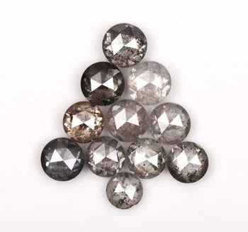 0.55 Ct, 2.1 To 2.3 MM, Salt And Pepper Round Rose Cut Minimal Diamonds, Engagement Ring Jewelry Diamonds, Best Price Diamonds