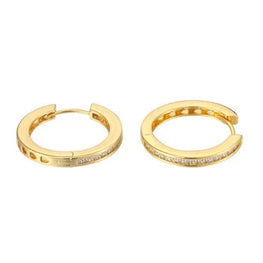 Dainty 14k Yellow Plated Huggie Promise Earrings