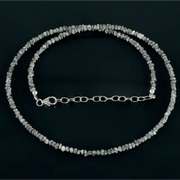 30 carat grey Colored Diamond rough beads necklace in elegant luxury style Necklace 