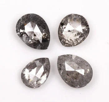 0.63 Ct , Salt and Pepper Pear shape Minimal Diamonds, Engagement Ring Jewelry Diamonds, Best Price Diamonds