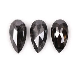 Salt & Pepper Pear Cut Natural Diamond