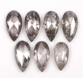 Pear Shape Salt & Pepper Natural Diamond