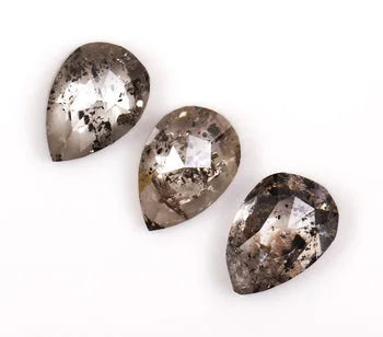 100% natural diamond pear shaped salt and paper diamond