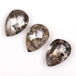 100% natural diamond pear shaped salt and paper diamond