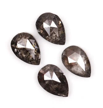 0.82 Ct , Salt and Pepper Pear shape Minimal Diamonds, Engagement Ring Jewelry Diamonds, Best Price Diamonds