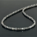30 carat grey Colored Diamond rough beads necklace in elegant luxury style Necklace 