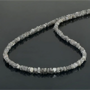 30 carat grey Colored Diamond rough beads necklace in elegant luxury style Necklace 