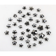 Natural Black Diamond Star Shape Checker Cut Faceted Diamond For Bracelet