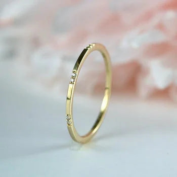 Dainty Personalized Wedding Silver Band