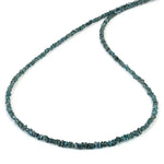 2.2 mm to 3.1 mm blue rough diamond beads necklace with raw luxury styling