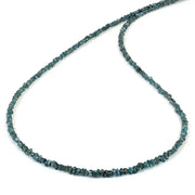 2.2 mm to 3.1 mm blue rough diamond beads necklace with raw luxury styling