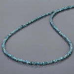 2.2 mm to 3.1 mm blue rough diamond beads necklace with raw luxury styling