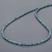 2.2 mm to 3.1 mm blue rough diamond beads necklace with raw luxury styling