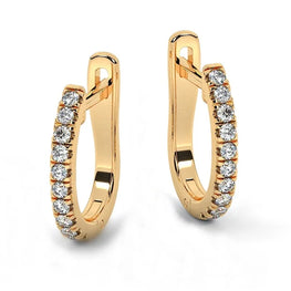 14k Yellow Plated Delicated Unique Huggie Earrings
