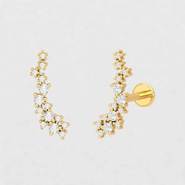 Round Cut Cluster Classic Earrings