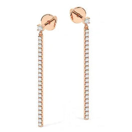 Diamond Dangling Bar Earrings Stunning Dangle Drop Earring For Bridesmaid Gift