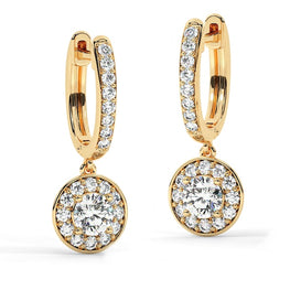 Diamond Drop Earrings Dangle Hoop Earrings 14k Yellow Gold Plated Stunning Earring For Her