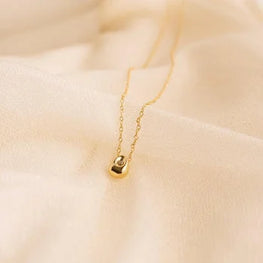 Nugget Necklace Teardrop Dainty Necklace 14k Yellow Gold Plated Perfect Necklace For Stacking Mother Necklace Sterling Silver Perfect Birthday Gift for Her