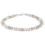 20 Ct grey Colored Diamond 4 to 5 mm beads bracelet with luxury gemstone styling 