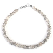 20 Ct grey Colored Diamond 4 to 5 mm beads bracelet with luxury gemstone styling 
