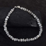 20 Ct grey Colored Diamond 4 to 5 mm beads bracelet with luxury gemstone styling 