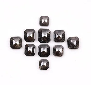 Emerald Shape Salt & Pepper Natural Diamond