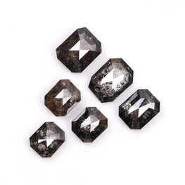 Emerald Shape Natural Salt & Pepper Natural Diamond