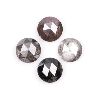 0.78 Ct, 3.5 To 3.7 MM, Salt And Pepper Round Rose Cut Minimal Diamonds, Engagement Ring Jewelry Diamonds, Best Price Diamonds