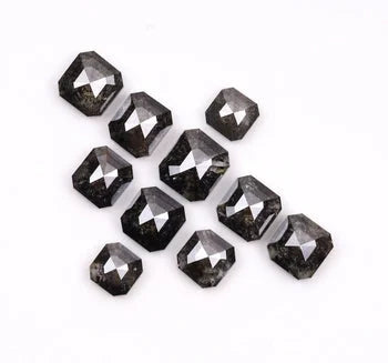 Emerald Shape Salt & Pepper Natural Diamond