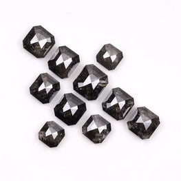 Emerald Shape Salt & Pepper Natural Diamond
