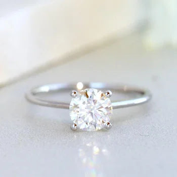 Round Cut Solitaire Cz Diamond Engagement Ring