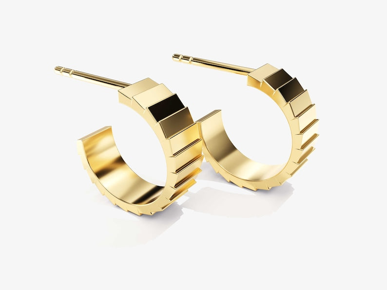 Infinity Huggie Earring Chunky Earring 925 Sterling Silver Bold Earring personalized Gift - Jay Amar Gems