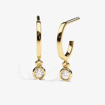 Round Cut Stunning Huggie Promisary Earring