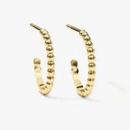 Beaded Hoops Silver Statement Earring