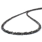 2.9 mm to 3.5 mm black rough diamond beads with raw gemstone styling