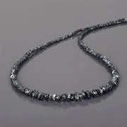 2.9 mm to 3.5 mm black rough diamond beads with raw gemstone styling