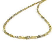 Yellow and green color rough diamond beads with natural gemstone styling For Necklace 
