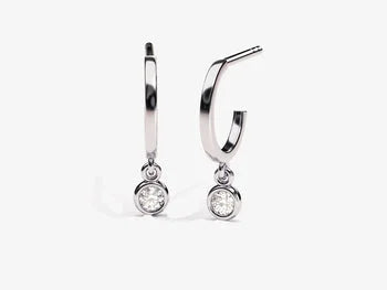 Round Cut Stunning Huggie Promisary Earring