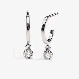 Round Cut Stunning Huggie Promisary Earring