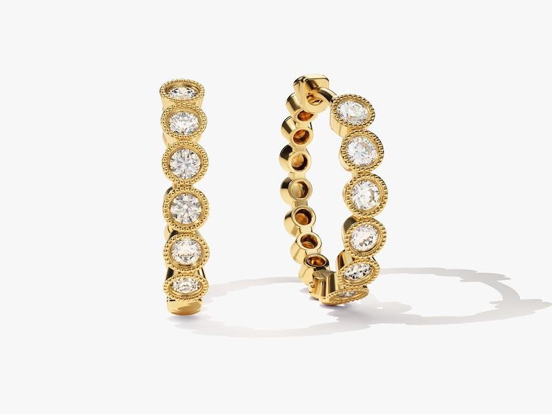 Simulated Diamond Hoops Earring Minimalist Dainty Handmade Earring Gift For Her - Jay Amar Gems